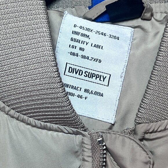 H&M Divd Supply Mens Small Utility Inspired Bomber Jacket Beige/Khaki - Picture 4 of 8